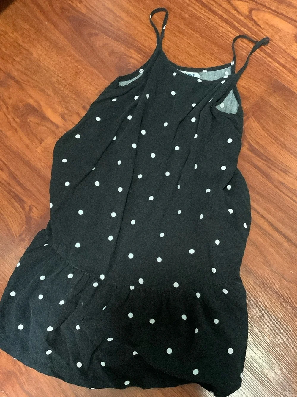 Old Navy Black and White Polka Dot Spaghetti Strap Dress